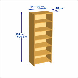 横幅61-70／高さ181-190／奥行40cmの棚ユニット