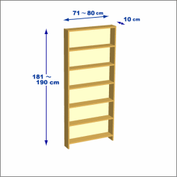 横幅71-80／高さ181-190／奥行10cmの棚ユニット