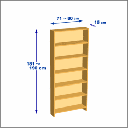 横幅71-80／高さ181-190／奥行15cmの棚ユニット