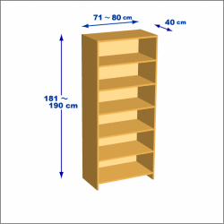 横幅71-80／高さ181-190／奥行40cmの棚ユニット