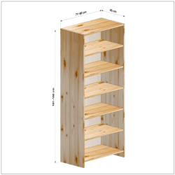 横幅71-80／高さ181-190／奥行45cmの棚ユニット