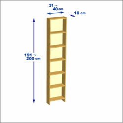 横幅31-40／高さ191-200／奥行10cmの棚ユニット