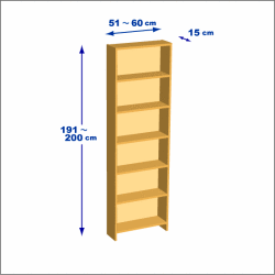 横幅51-60／高さ191-200／奥行15cmの棚ユニット