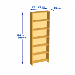 横幅61-70／高さ191-200／奥行15cmの棚ユニット