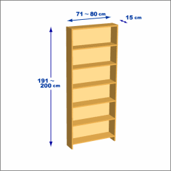 横幅71-80／高さ191-200／奥行15cmの棚ユニット