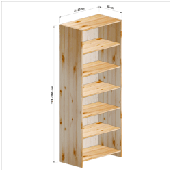 横幅71-80／高さ191-200／奥行45cmの棚ユニット