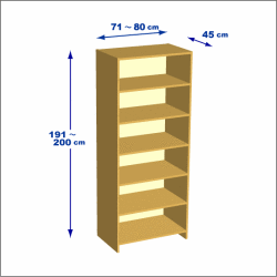 横幅71-80／高さ191-200／奥行45cmの棚ユニット