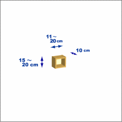 横幅11-20／高さ15-20／奥行10cmの棚ユニット