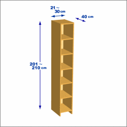 横幅21-30／高さ201-210／奥行40cmの棚ユニット