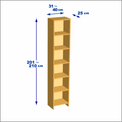 横幅31-40／高さ201-210／奥行25cmの棚ユニット