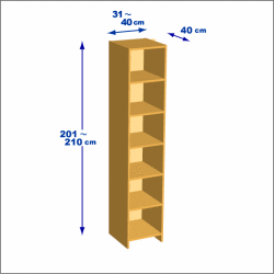 横幅31-40／高さ201-210／奥行40cmの棚ユニット
