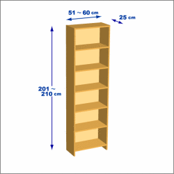 横幅51-60／高さ201-210／奥行25cmの棚ユニット