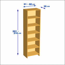 横幅51-60／高さ201-210／奥行35cmの棚ユニット