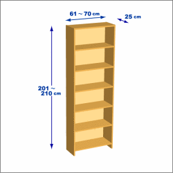 横幅61-70／高さ201-210／奥行25cmの棚ユニット