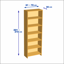 横幅61-70／高さ201-210／奥行30cmの棚ユニット