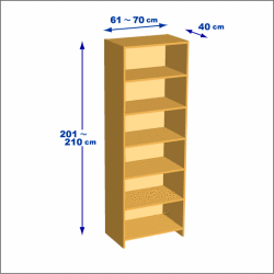 横幅61-70／高さ201-210／奥行40cmの棚ユニット