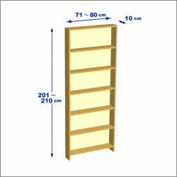 横幅71-80／高さ201-210／奥行10cmの棚ユニット