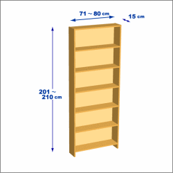 横幅71-80／高さ201-210／奥行15cmの棚ユニット