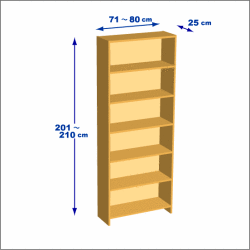 横幅71-80／高さ201-210／奥行25cmの棚ユニット