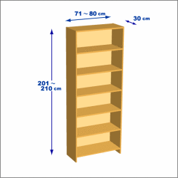 横幅71-80／高さ201-210／奥行30cmの棚ユニット
