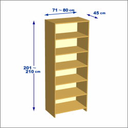 横幅71-80／高さ201-210／奥行45cmの棚ユニット