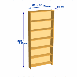 横幅81-90／高さ201-210／奥行15cmの棚ユニット
