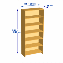 横幅81-90／高さ201-210／奥行35cmの棚ユニット