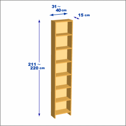 横幅31-40／高さ211-220／奥行15cmの棚ユニット