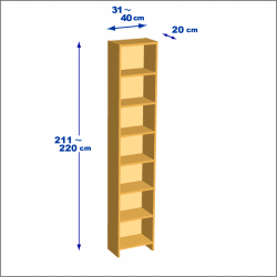 横幅31-40／高さ211-220／奥行20cmの棚ユニット