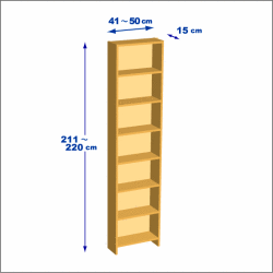 横幅41-50／高さ211-220／奥行15cmの棚ユニット