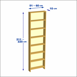 横幅51-60／高さ211-220／奥行10cmの棚ユニット