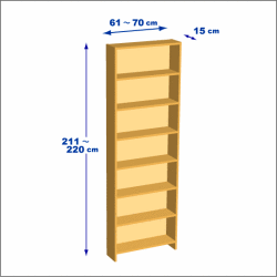 横幅61-70／高さ211-220／奥行15cmの棚ユニット