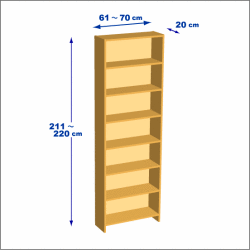 横幅61-70／高さ211-220／奥行20cmの棚ユニット