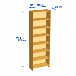 横幅61-70／高さ211-220／奥行25cmの棚ユニット