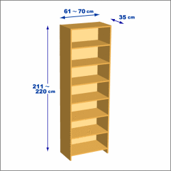 横幅61-70／高さ211-220／奥行35cmの棚ユニット