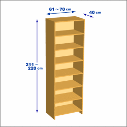 横幅61-70／高さ211-220／奥行40cmの棚ユニット