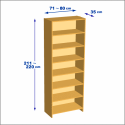 横幅71-80／高さ211-220／奥行35cmの棚ユニット