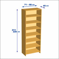 横幅71-80／高さ211-220／奥行40cmの棚ユニット