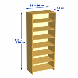 横幅81-90／高さ211-220／奥行45cmの棚ユニット