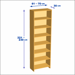 横幅61-70／高さ221-230／奥行30cmの棚ユニット