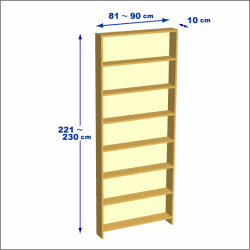 横幅81-90／高さ221-230／奥行10cmの棚ユニット