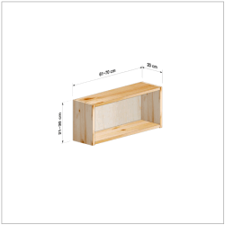 横幅61-70／高さ21-30／奥行20cmの棚ユニット