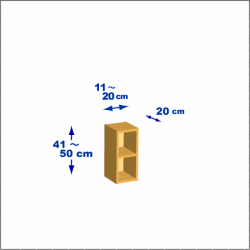 横幅11-20／高さ41-50／奥行20cmの棚ユニット