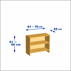 横幅61-70／高さ51-60／奥行25cmの棚ユニット