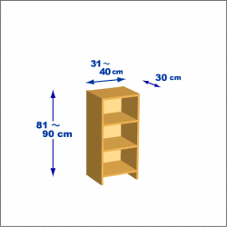横幅31-40／高さ81-90／奥行30cmの棚ユニット