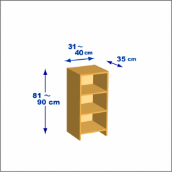 横幅31-40／高さ81-90／奥行35cmの棚ユニット
