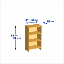 横幅41-50／高さ81-90／奥行25cmの棚ユニット