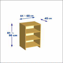 横幅51-60／高さ81-90／奥行45cmの棚ユニット