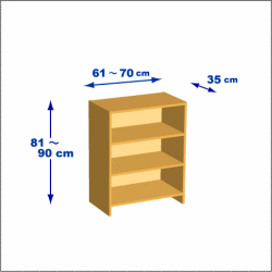 横幅61-70／高さ81-90／奥行35cmの棚ユニット
