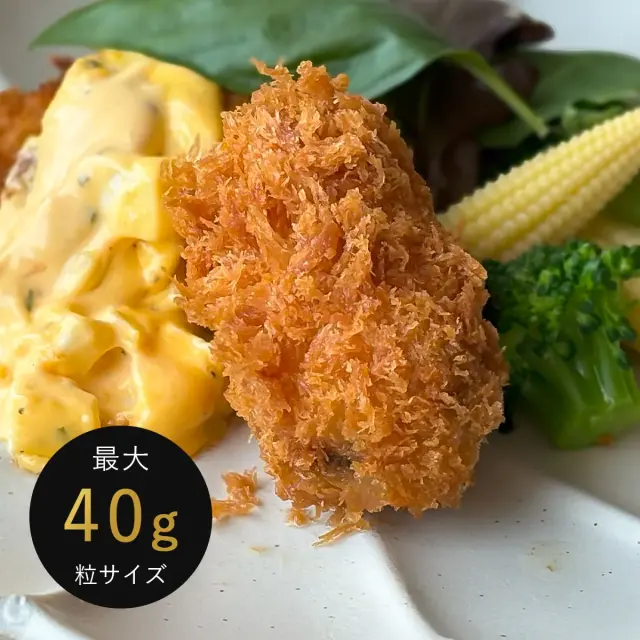 三陸のこだわりカキフライ。えらべるサイズ。ひと粒最大40g 冷凍のまま揚げるだけ